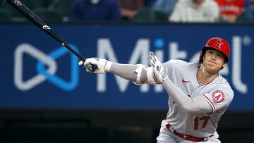 (FILES) Shohei Ohtani #17 of the Los Angeles Angels bats against Dane Dunning #33 of the Texas Rangers in the top of the first inning at Globe Life Field on April 28, 2021 in Arlington, Texas. Japanese superstar Shohei Ohtani confirmed on December 9, 2023 he is joining the Los Angeles Dodgers in a deal reportedly worth $700 million over 10 years. (Photo by TOM PENNINGTON / GETTY IMAGES NORTH AMERICA / AFP)