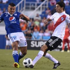 Santos Borré marca en goleada de River Plate ante Millonarios