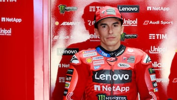 Marc Márquez en el box de Ducati en MotoGP.