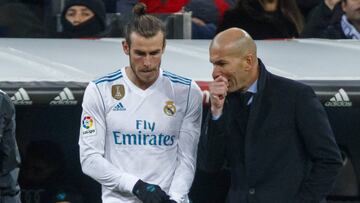 Bale y Zidane, en un partido del Real Madrid.