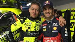 Valentino Rossi y Dani Sordo en el Monza Rally Show.