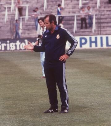 Boskov en un entrenamiento del Real Madrid en la temporada 81/82.
