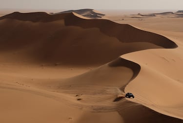 Joao Ferreira y Filipe Palmeiro de Toyota Gazoo Racing SA en acción durante la etapa 8, de la 48.ª edición del Rally Dakar 2026.