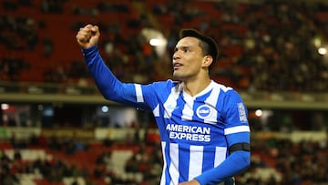 Soccer Football - Carabao Cup - Third Round - Barnsley v Brighton & Hove Albion - Oakwell Stadium, Barnsley, Britain - September 23, 2025 Brighton & Hove Albion's Diego Gomez celebrates scoring their fourth goal Action Images via Reuters/Andrew Boyers EDITORIAL USE ONLY. NO USE WITH UNAUTHORIZED AUDIO, VIDEO, DATA, FIXTURE LISTS, CLUB/LEAGUE LOGOS OR 'LIVE' SERVICES. ONLINE IN-MATCH USE LIMITED TO 120 IMAGES, NO VIDEO EMULATION. NO USE IN BETTING, GAMES OR SINGLE CLUB/LEAGUE/PLAYER PUBLICATIONS. PLEASE CONTACT YOUR ACCOUNT REPRESENTATIVE FOR FURTHER DETAILS..