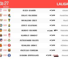 El Valencia-Real Madrid, el sábado 2 de marzo a las 21:00 horas