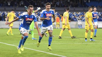 El N¨¢poles gana con doblete de Milik y un gran Fabi¨¢n