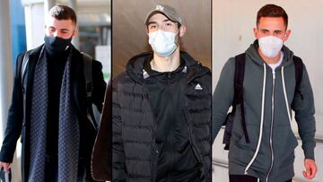 Cutrone, Ferro y Oliva, a su llegada a Valencia.