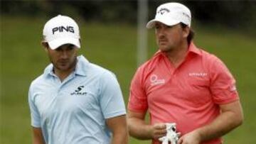 <b>SÓLIDOS.</b> El mal tiempo no ha sido obstáculo para que McDowell y Maybin manden en el Andalucía Master.