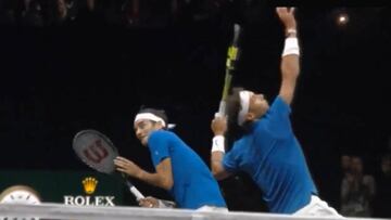 El fallo de Nadal y Federer jugando juntos: lo mejor fue su reacción