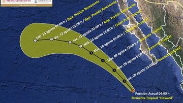 Tormenta Tropical Howard Mexico estados afectados