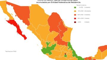 Mapa, muertes y casos de coronavirus en México por estados hoy 18 de noviembre