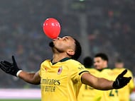 Soccer Football - Serie A - Bologna v AC Milan - Stadio Renato Dall'Ara, Bologna, Italy - February 3, 2026 AC Milan's Christopher Nkunku celebrates scoring their second goal REUTERS/Daniele Mascolo