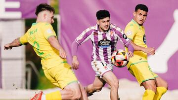 Pozo, en el partido entre el Real Valladolid Promesas y el Deportivo Fabril.