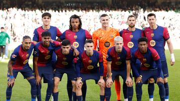 Alineación inicial del Barça ante el Betis.