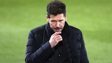 Simeone durante un partido con el Atlético.