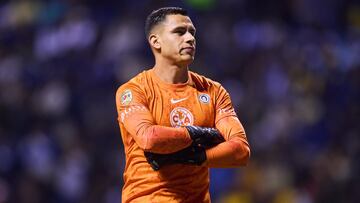 Luis Malagon of America during the 6th round match between Puebla and America as part of the Liga BBVA MX, Torneo Clausura 2025 at Cuauhtemoc Stadium, on February 07, 2025 in Puebla, Mexico.