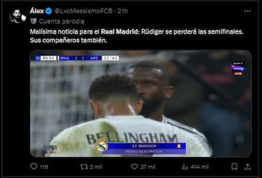 Las redes sociales no perdonaron la eliminación del Real Madrid en Champions League a manos del Arsenal. Fue victoria para los de Arteta 3-0 en la ida y 1-2 en la vuelta.