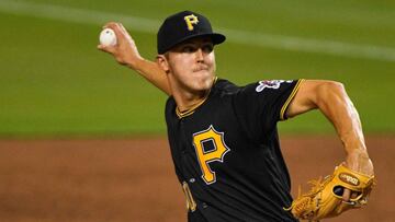 MIAMI, FL - APRIL 28: Jameson Taillon #50 of the Pittsburgh Pirates pitches in the third inning during the game between the Miami Marlins and the Pittsburgh Pirates at Marlins Park on April 28, 2017 in Miami, Florida.   Mark Brown/Getty Images/AFP
 == FOR NEWSPAPERS, INTERNET, TELCOS &amp; TELEVISION USE ONLY ==