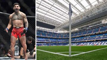 El luchador hispano georgiano Ilia Topuria y el Estadio Santiago Bernabéu