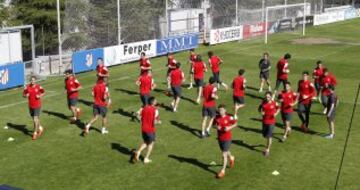El entrenamiento del Barcelona y del Atlético