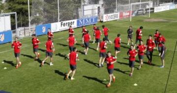 El entrenamiento del Barcelona y del Atl¨¦tico