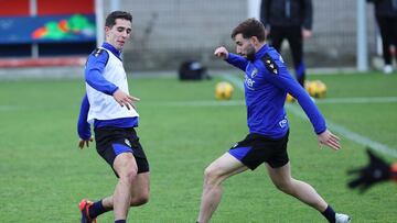 Moncayola durante un entrenamiento.
