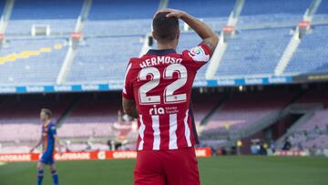 Mario Hermoso, en el Barcelona-Atl&eacute;tico. El s&aacute;bado tiene su &uacute;ltima oportunidad para convencer a Luis Enrique y estar en la lista definitiva de la Eurocopa.