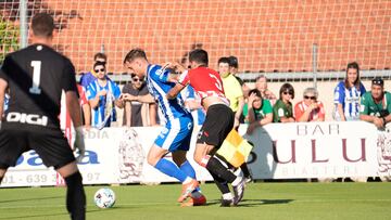 22-7-2025 PARTIDO DE FUTBOL XXIII TORNEO VILLA DE LAGUARDIA ALAVES-ATHLETIC BILBAO, EN EL CAMPO OSCAR DE MARCOS , DE LAGUARDIA (ALAVA)