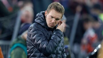 Munich (Germany), 28/01/2023.- (FILE) - Munich's head coach Julian Nagelsmann reacts before the German Bundesliga soccer match between FC Bayern Munich and Eintracht Frankfurt in Munich, Germany, 28 January 2023 (reissued 24 March 2023). German Bundesliga cub FC Bayern Munich sacked head coach Julian Nagelsmann, the club announced on 24 March 2023. (Alemania) EFE/EPA/RONALD WITTEK CONDITIONS - ATTENTION: The DFL regulations prohibit any use of photographs as image sequences and/or quasi-video.
