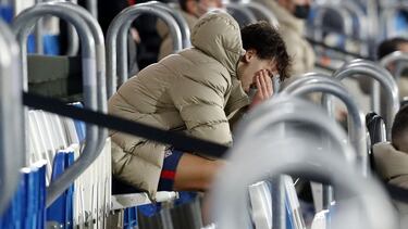 João Félix, tras ser sustituido en el Real Madrid-Atlético.