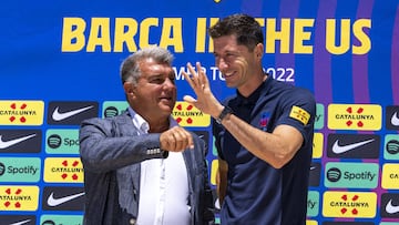 Joan Laporta y Robert Lewandowski.