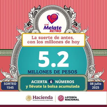 Resultados Melate Retro: números que cayeron hoy y premios del sorteo 1545 | 8 de julio del 2025