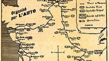 <b>EL PIONERO</b>. Ésta es una reproducción del mapa del recorrido original del primer Tour de Francia en 1903.