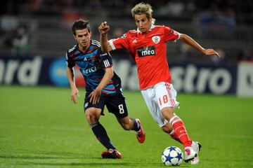 Coentrao con el Benfica.