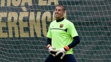 Valdés, en el entrenamiento.