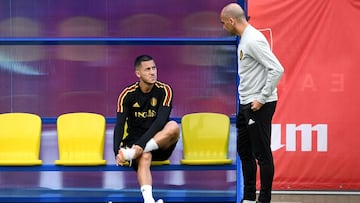 Hazard y Roberto Martínez, con Bélgica.