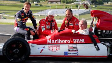 Vettel, Lauda, Berger y Marko en 2014.