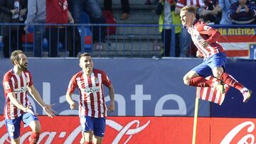 Así celebró Griezmann su gol ante el Rayo.