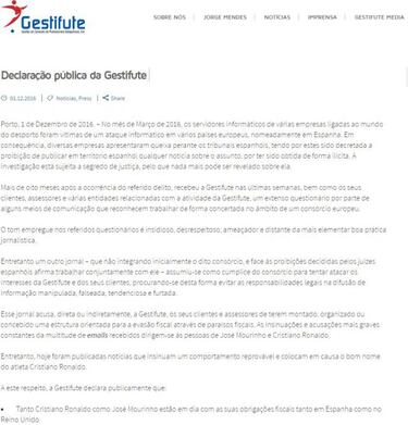 Gestifute desmiente que Cristiano cobrara dinero de sus patrocinadores en Irlanda