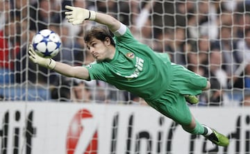 Casillas making a save.