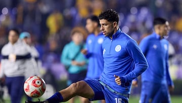 during the semi-finals second leg match between Tigres UANL and Cruz Azul, as part of the Liga BBVA MX, Torneo Apertura 2025 at Universitario Stadium, on December 06, 2025 in Monterrey, Nuevo Leon, Mexico.