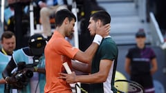 Victoria histórica de Carlos Alcaraz ante Djokovic en la Caja Mágica.