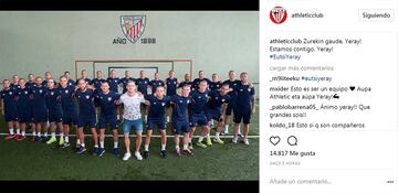 La plantilla del Athletic se rapa el pelo en apoyo a Yeray