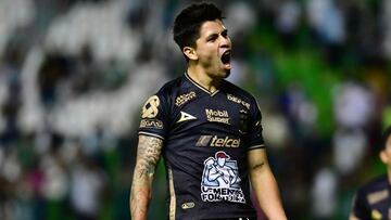 Victor Davila celebrates his goal 2-0 of Leon during the game Leon vs FC Juarez, corresponding to the 15th round match of the Torneo Guard1anes Clausura 2021 of the Liga BBVA MX, at Nou Camp Stadium, on April 19, 2021.   &lt;br&gt;&lt;br&gt;   Victor Davila celebra su gol 2-0 Leon durante el partido Leon vs FC Juarez, correspondiente a la Jornada 15 del Torneo Clausura Guard1anes 2021 de la Liga BBVA MX, en el Estadio Nou Camp, el 19 de Abril de 2021.