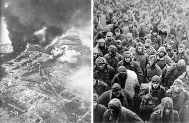 La Batalla que tuvo lugar en Stalingrado (Volgogrado, en la actualdiad) desde 17 de julio de 1942 hasta el 2 de febrero de 1943, es considerada una de las peores batallas de la historia de la humanidad. Se estima que fallecieron más de 2,3 millones de personas entre soldados y civiles de los dos lados en 200 días de contienda debido principalmente al frío y la escasez de productos de primera necesidad. El Ejército Rojo soviético derrotó al 6.º Ejército alemán, hecho que marcó la retirada germana tras haberse saltado éstos el acuerdo de no agresión pactado entre ambas naciones. La victoria soviética marcó un cambio radical en la guerra al obligar a Alemania a pasar a la defensiva en el lado oriental mientras que los soviéticos lanzaban ofensivas con éxito. 