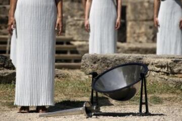 El perfecto ensayo del encendido de la llama olímpica