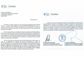 La carta de Ahora Madrid y PSOE a Javier Tebas
