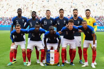 El once inicial de Francia.