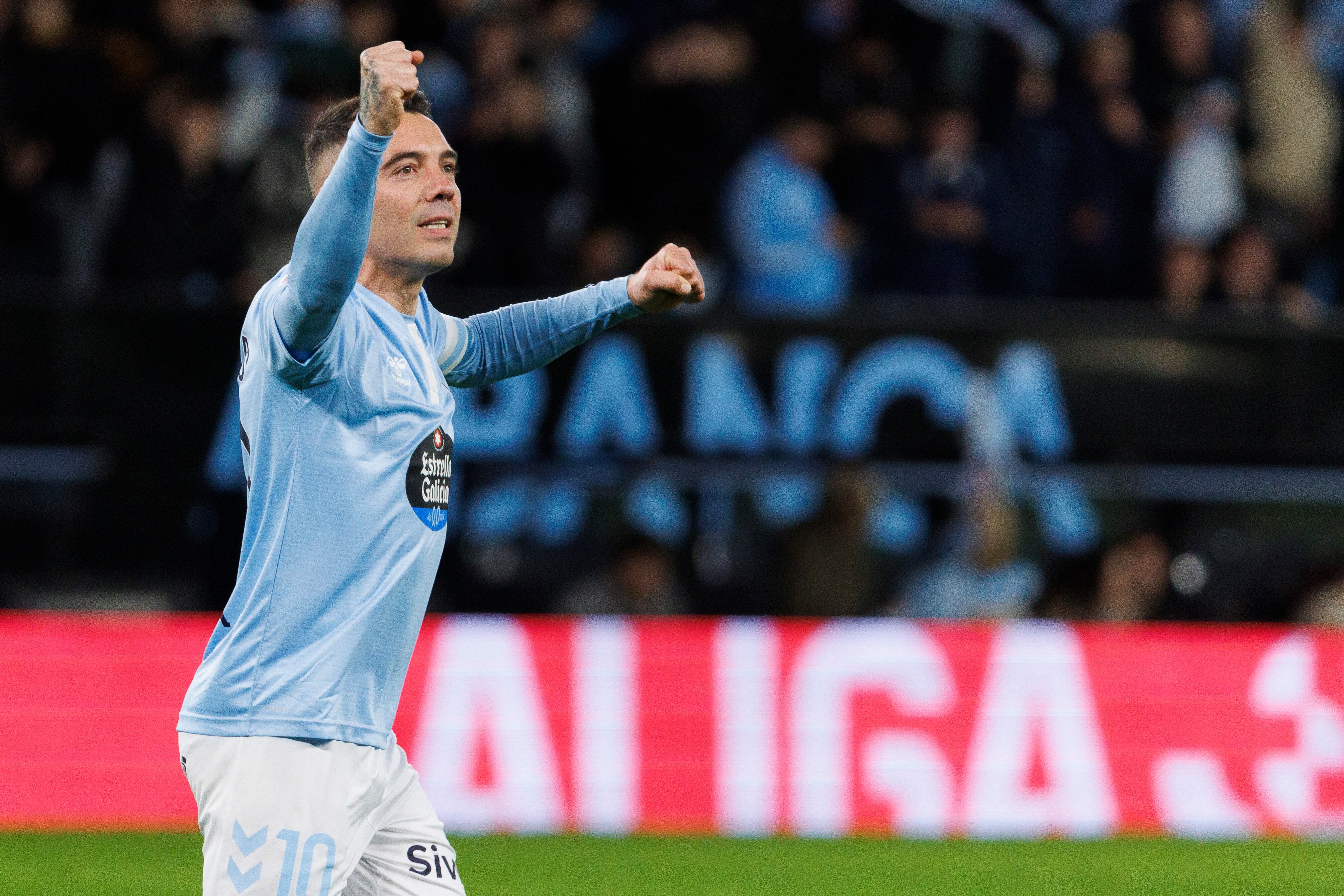 21/02/25 Partido de la Primera División de Vico - Osasuna Primera meta penalti iago Aspas 1-0 Alexia