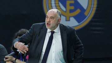 Pablo Laso, head coach of Real Madrid in action during Euroleague basketball match played between Real Madrid and Zalgiris Kaunas at WiZink Center on February 25, 2021 in Madrid, Spain.
AFP7
25/02/2021 ONLY FOR USE IN SPAIN